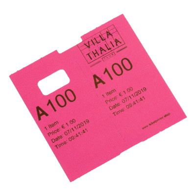 Coatcheck cloakroom tickets pink