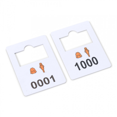 plastic cloakroom tags complete set 0001-1000
