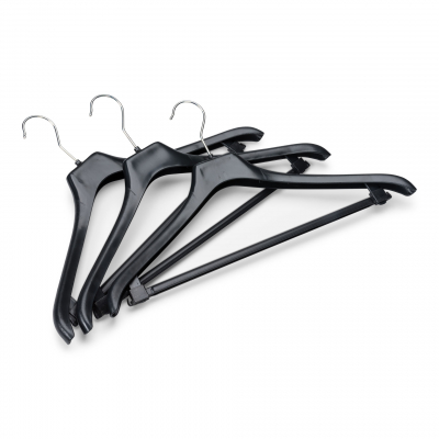 25 Clothes Coat Hangers 38cm Strong Plastic amp Adjustable Clips Trousers  Skirt  eBay