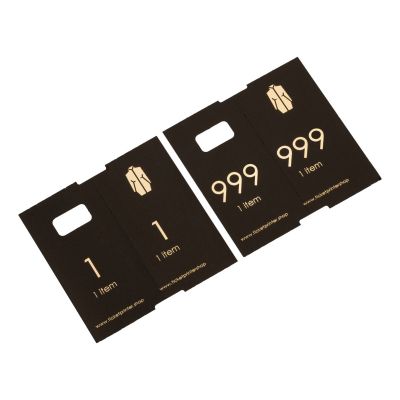 1000 pre-printed paper cloakroom tickets, black with gold print, numbers 1 - 1000 