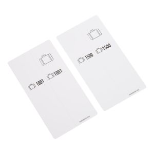 500 self-adhesive luggage tags, White, pre-printed, series  1001-1500